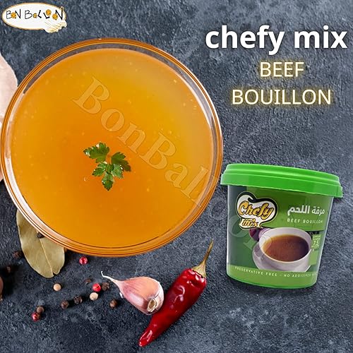 Miniatura 4 de Chefy Mix - Caldo con sabor a carne de vacuno Halal Egypt mejora el sabor de tus recetas favoritas con caldo de carne de res en polvo hecho con
