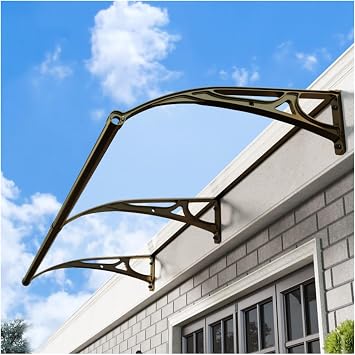 Front Door Window Awning Polycarbonate Cover Outdoor Patio Awnings Exterior Awning Canopy UV/Rain/Snow Protection Transparent 24 32 39 47in