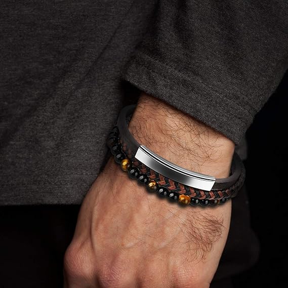 Leren armband heren | Hugo Dark Grey | SAID&DONE