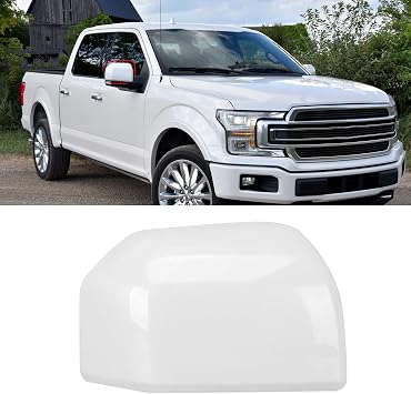 Moonlinks Compatible with Ford F150 2015 2016 2017 2018 2019 2020 Right Side Mirror Cover Replacement, Pearl White Right Passenger Side Door Rearview Mirror Cap Trim for F150 RH