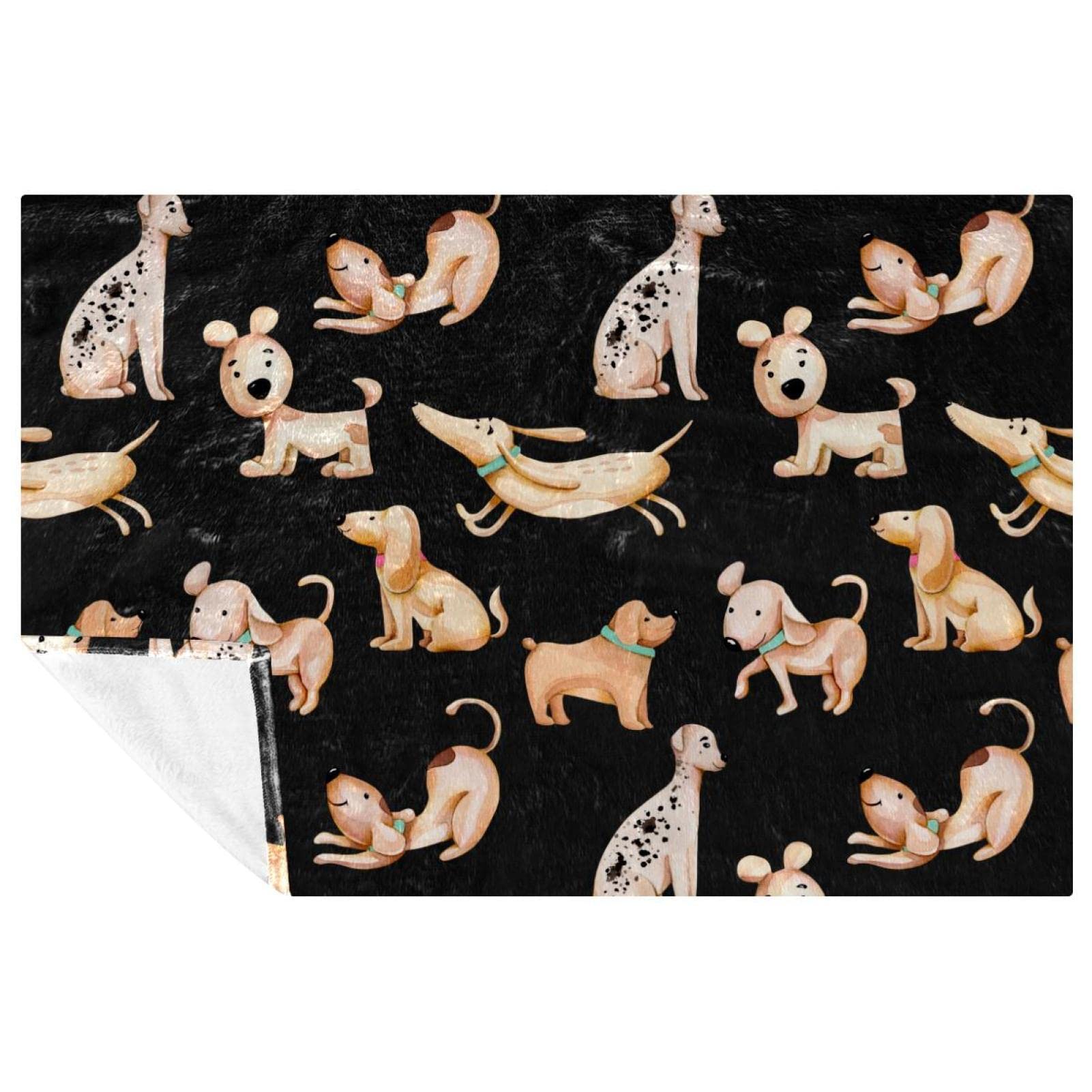 Couverture douce lit motif chiens 150x100 aux finitions soignées