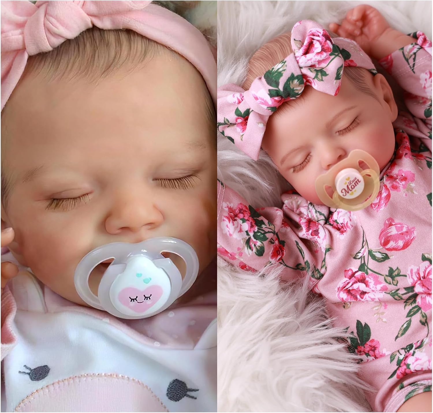 BABESIDE 2Pcs Reborn Baby Dolls - 20-Inch Lifelike Realistic Baby Dolls