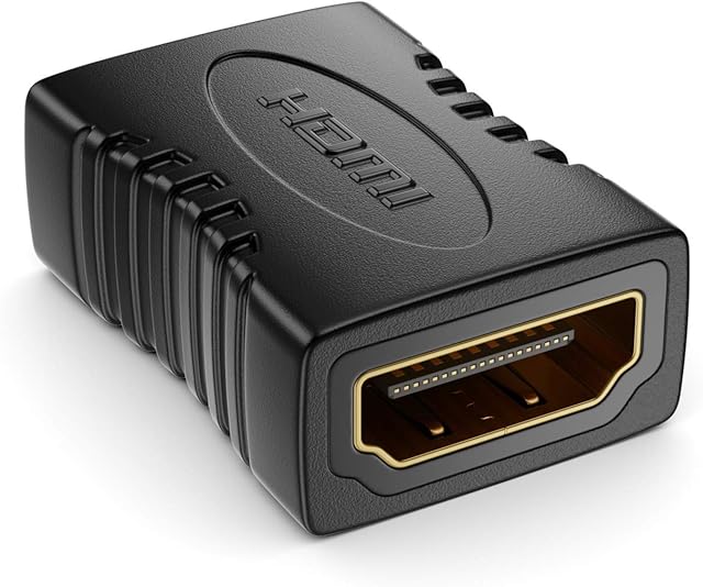 deleyCON HDMI Coupling Adapter Interconnects - HDMI (Type A) Jack to HDMI (Type A) Jack - HDR ARC 3D 4K 2160p Full HD 1080p Beamer LCD LED Plasma TV Monitor