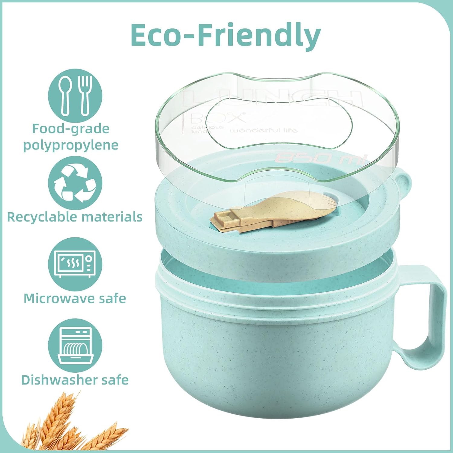 Maxdot 4 Pcs Soup Bowls with Lids Microwave Safe,Green image 4