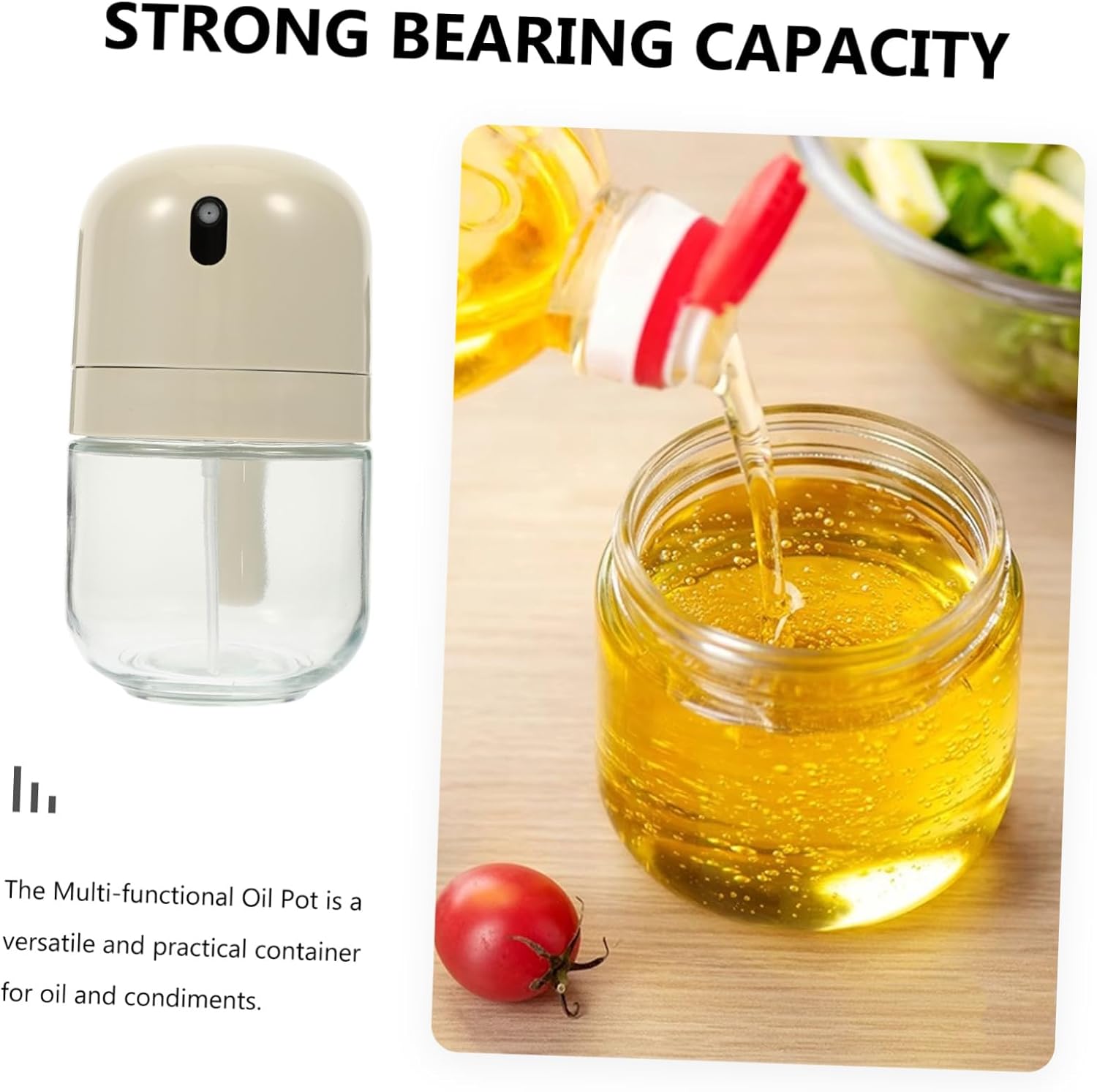Automatic Oil Dispenser Bottle Kitchen Condiment Storage for Oil Vinegar and Sauces Space Saving Leak Design with Dual Function for Pouring and Spraying image 4