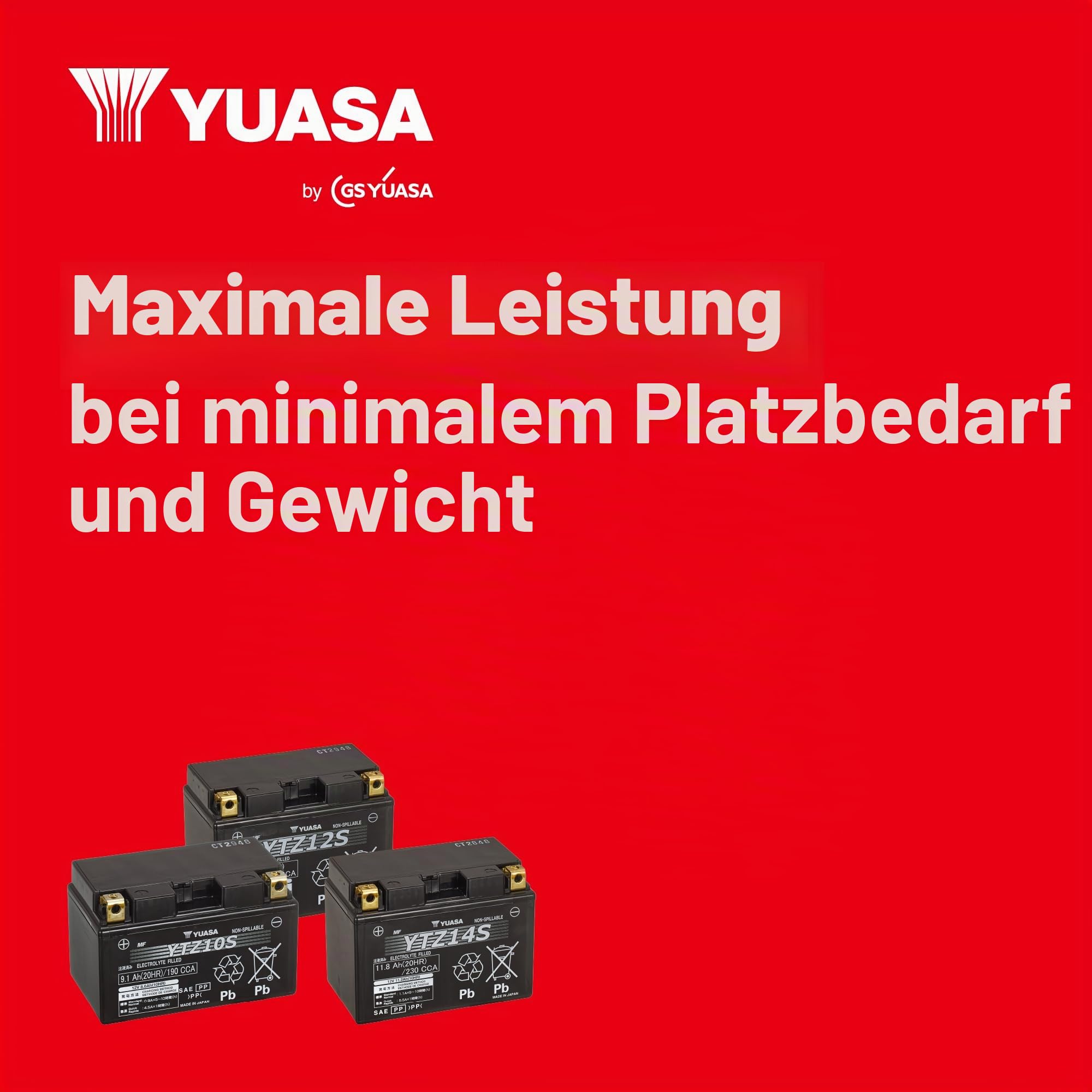 Yuasa YTZ6V 12V 90 CCA AGM Motorradbatterie