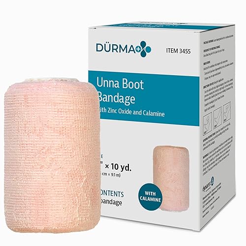 Dynarex Dürma+ Unna - Vendaje para botas con óxido de zinc y calamina, proporciona compresión con fórmula calmante para úlceras de piernas, edema,