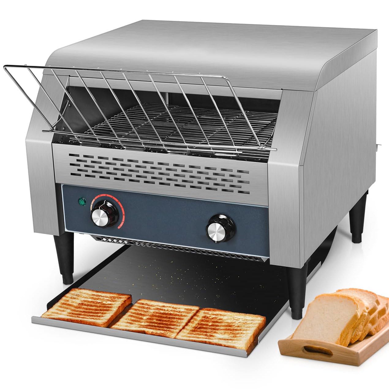 ZHJOPP Commercial Toaster, Conveyor Toaster Commercial Heavy-Duty Stainless Steel Rotating Toasters Oven For Restaurant (F350Type)