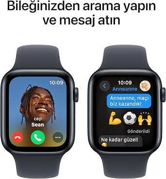 Apple Watch SE (2nd generation) GPS 44 mm Midnight Safe Smart Watch and Midnight Sports Lanyard - M/L. Fitness and Sleep Tracking, Traffic Accident Detection, Heart Rate Tracking, Retina Display