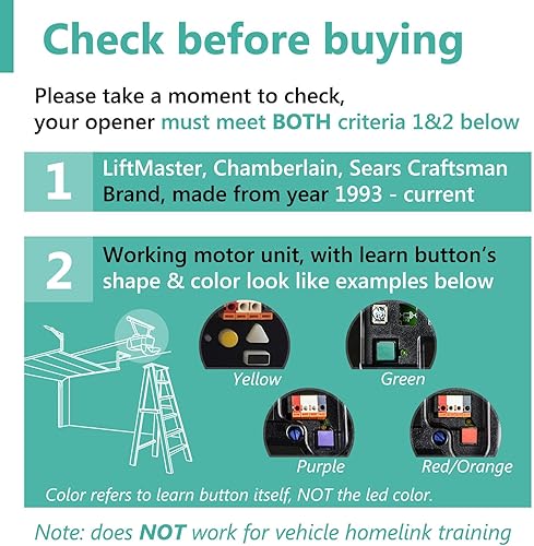 Miniatura 3 de 2 para Chamberlain Liftmaster Craftsman Abridor de puerta de garaje remoto 893LM 893Max