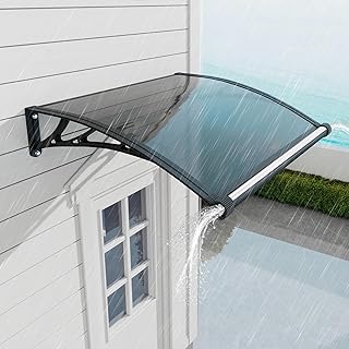Awning for Door Entrance 32x40 Inch, Polycarbonate Canopy Front Door Awnings Exterior with Separate