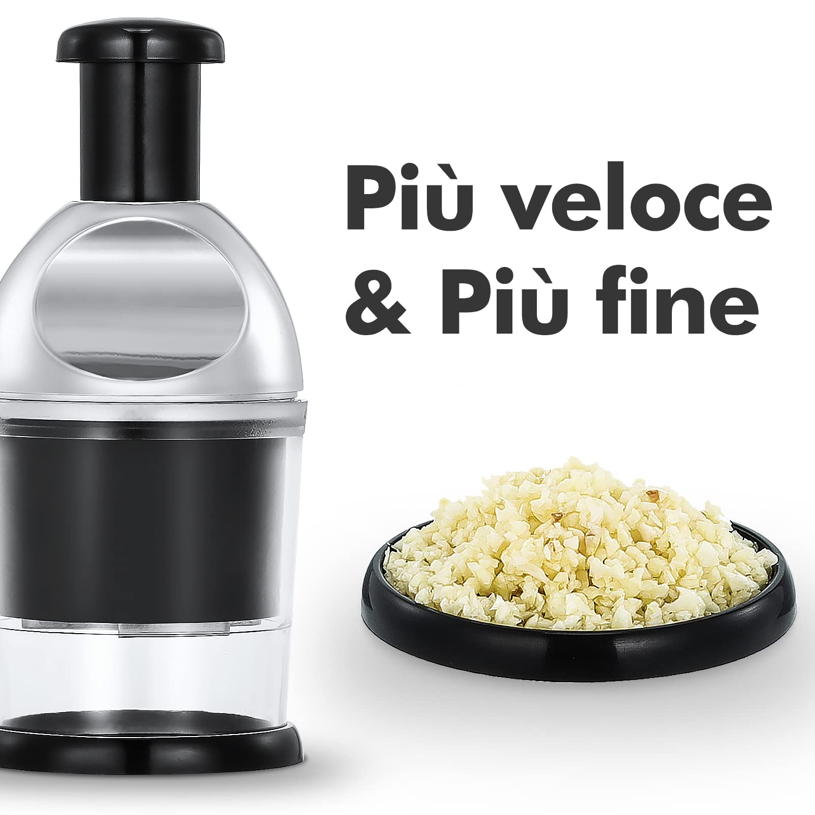 Geedel Tritatutto Manuale, Tritatutto Verdure Slap Chopper Facile da Pulire e Taglio Veloce, Tritatutto per Cipolle per Noci, Aglio, Insalata e Altro