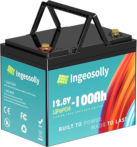 Vista 13 de 12V 100Ah LiFePO4 Lithium Battery - BCI Group 24, Up to 15000 Deep Cycles Lipo4 Lithium Batteries Built in 100A Smart BMS for Trolling Motor, RV