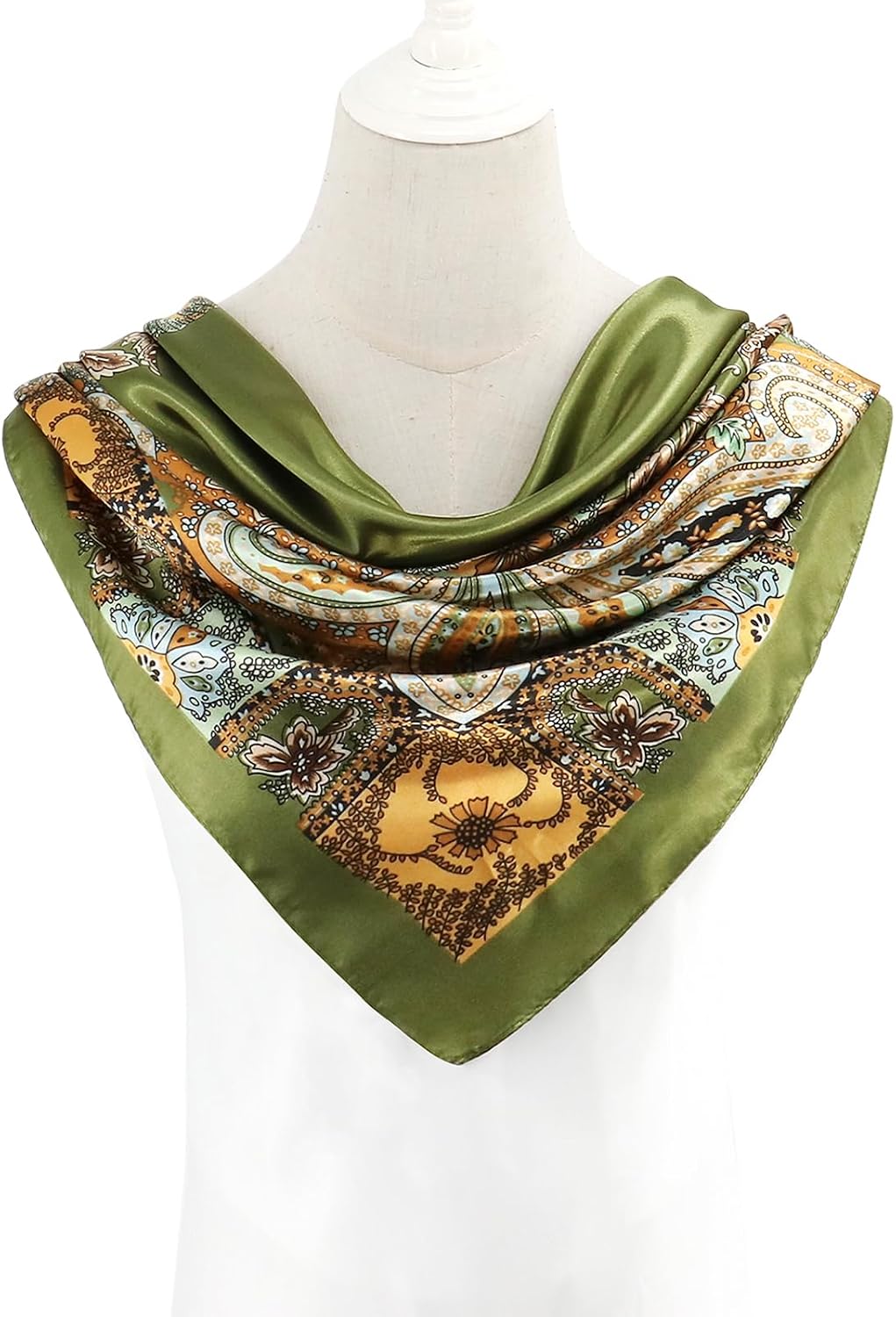 vimate 35" Square Silk Like Head Scarf - Women's Fashion Silk Feeling Scarf for Hair Wrapping and Sleeping at Night. image 4
