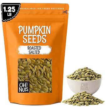 Oh! Nuts Pumpkin Seeds Roasted Salted 1.25lb Pepitas No Shell Fresh
