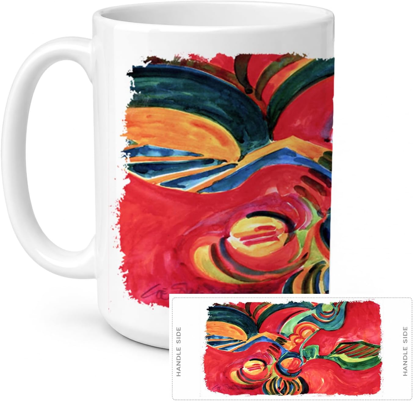 Caroline's Treasures 6043CM15 Red Flowers and berries Dishwasher Safe Microwavable Ceramic Coffee Mug 15 ounce, 15 ounce, multicolor