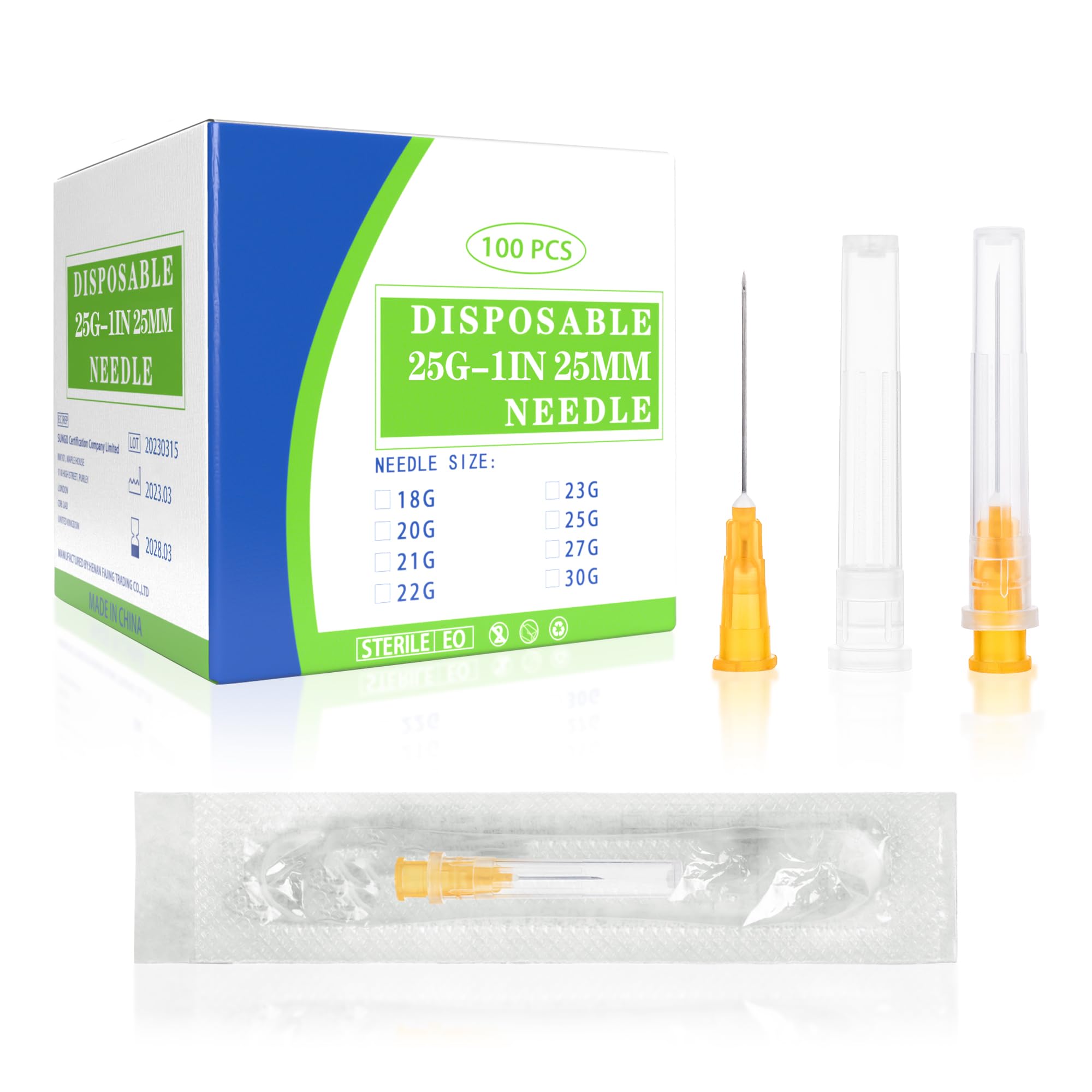 100 Pack 34 Gauge 5/32 Inch Needle, Sterile Luer Lock Needle for Scientific Lab and Industrial Dispensing with Cap, Disposable Individual Package — Amazon image 10