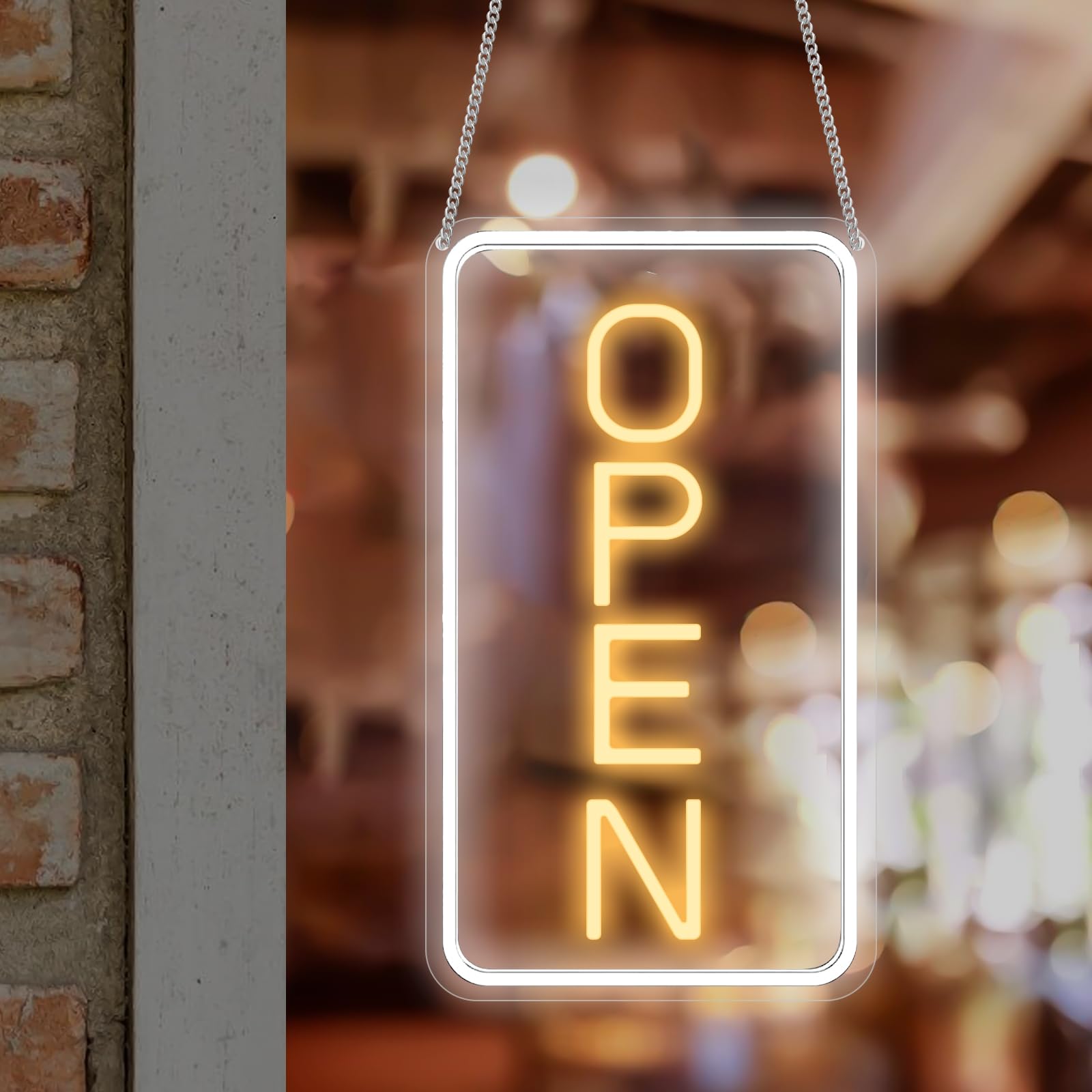 Open Neon scudo, LED Open Light Up Open Sign con adattatore on/off per decorazione da parete, business light up open sign per bar salon store cafe ristorante negozio club sala giochi decorazione