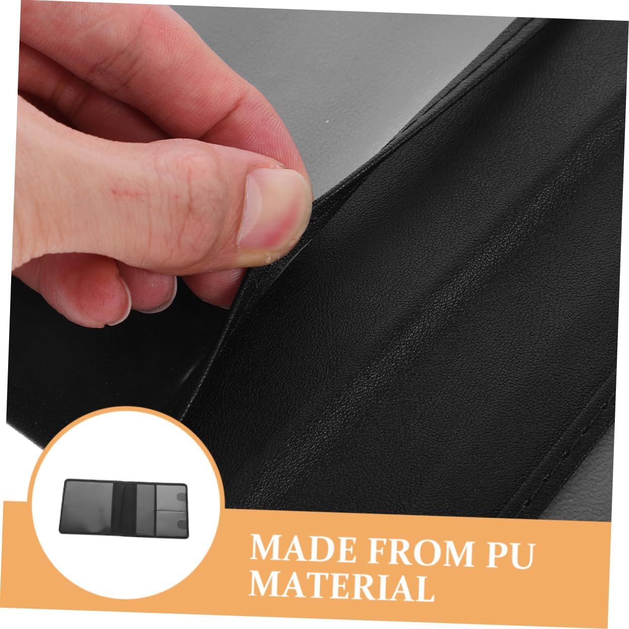 SOLUSTRE 2pcs Car Registration Holder Pu Leather Document Organizer for Insurance Social Security Driving License Stylish Auto Paperwork Protector Black