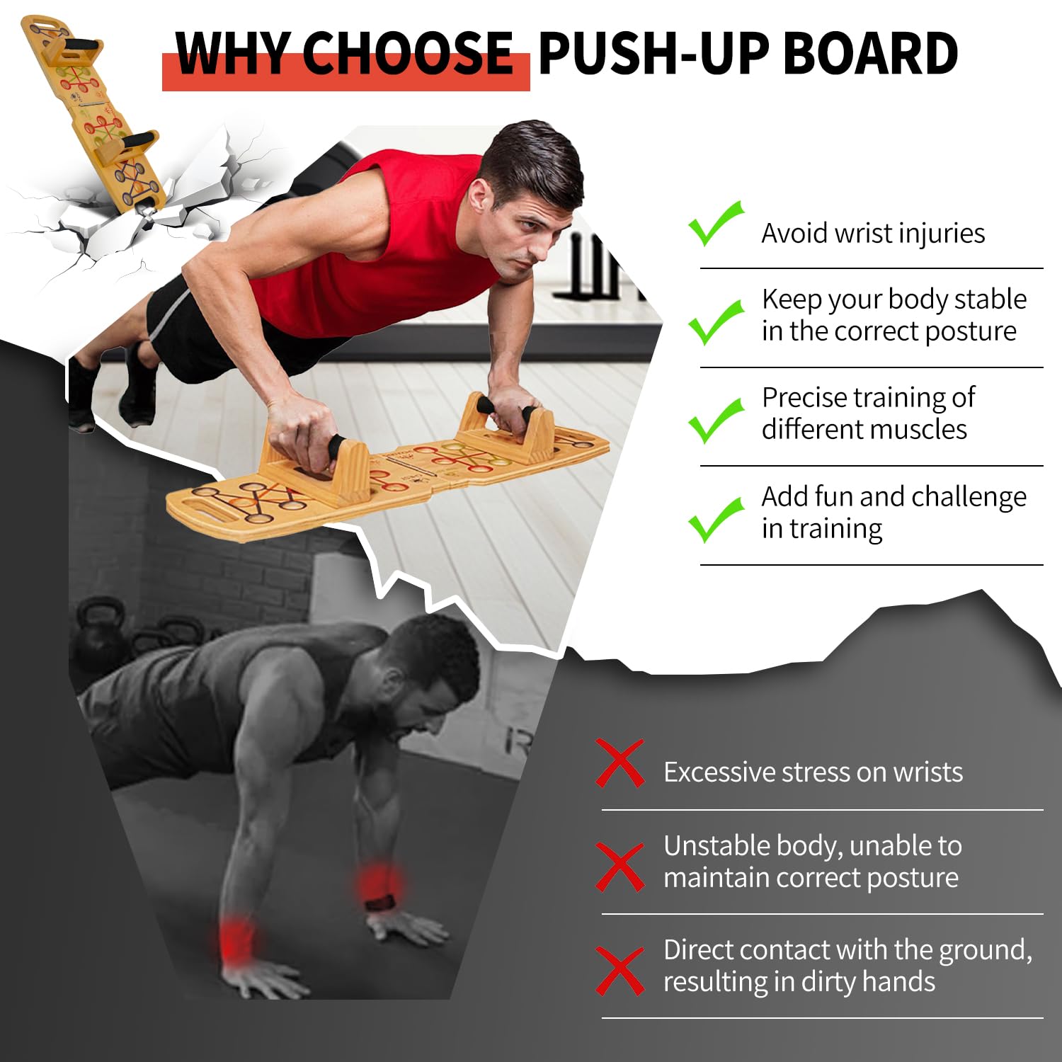 Supporto Per Flessioni (push-up) - Attrezzo Fitness Portatile Per Casa - Acciaio Cromato