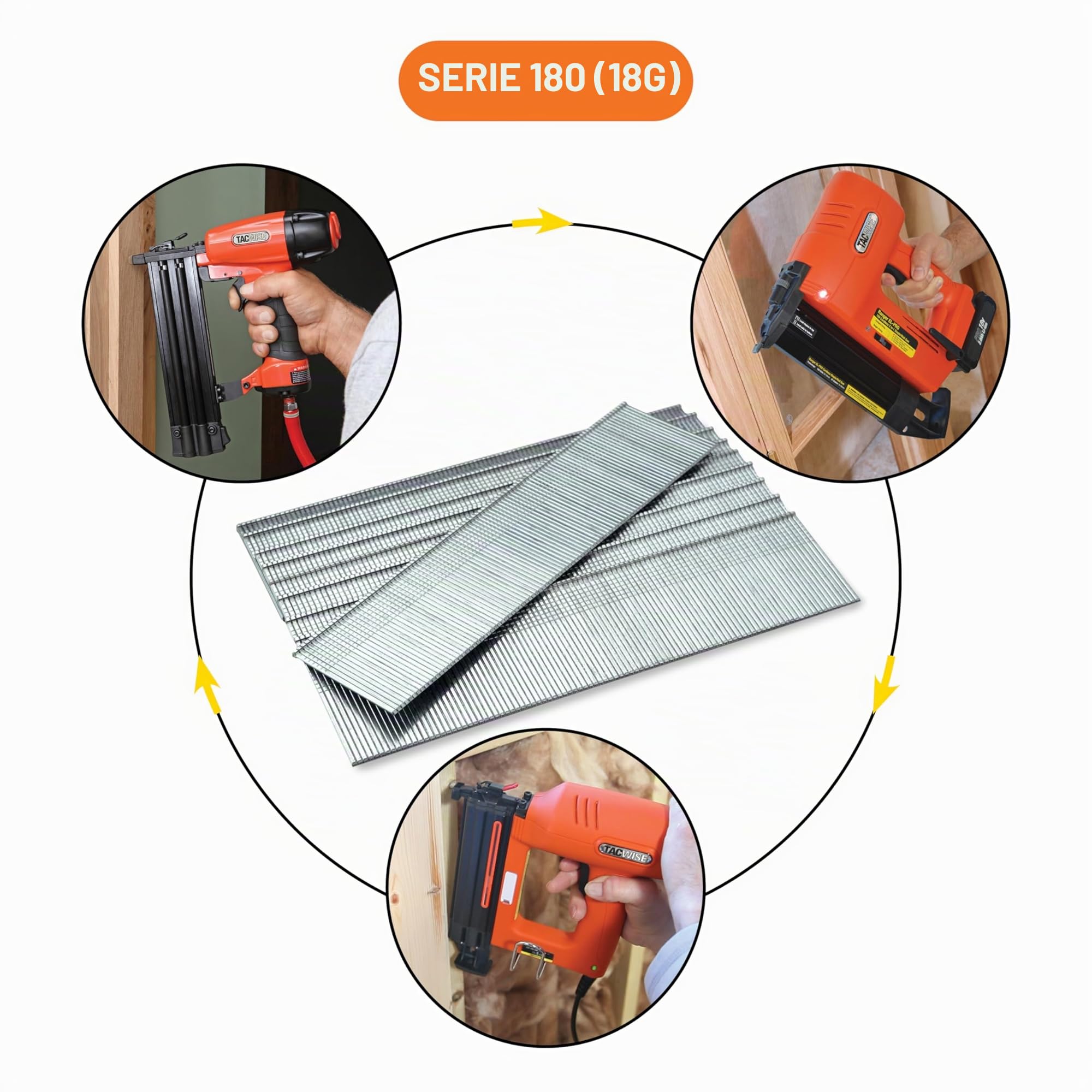 Tacwise 1512 Clavos Brad de Acero Inoxidable 18G / 50 mm, Paquete de 1000 | Equivalentes al Tipo 180
