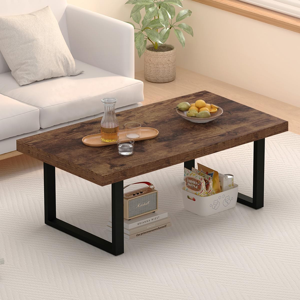 Modern White Coffee Table, Industrial Farmhouse Lebanon Ubuy
