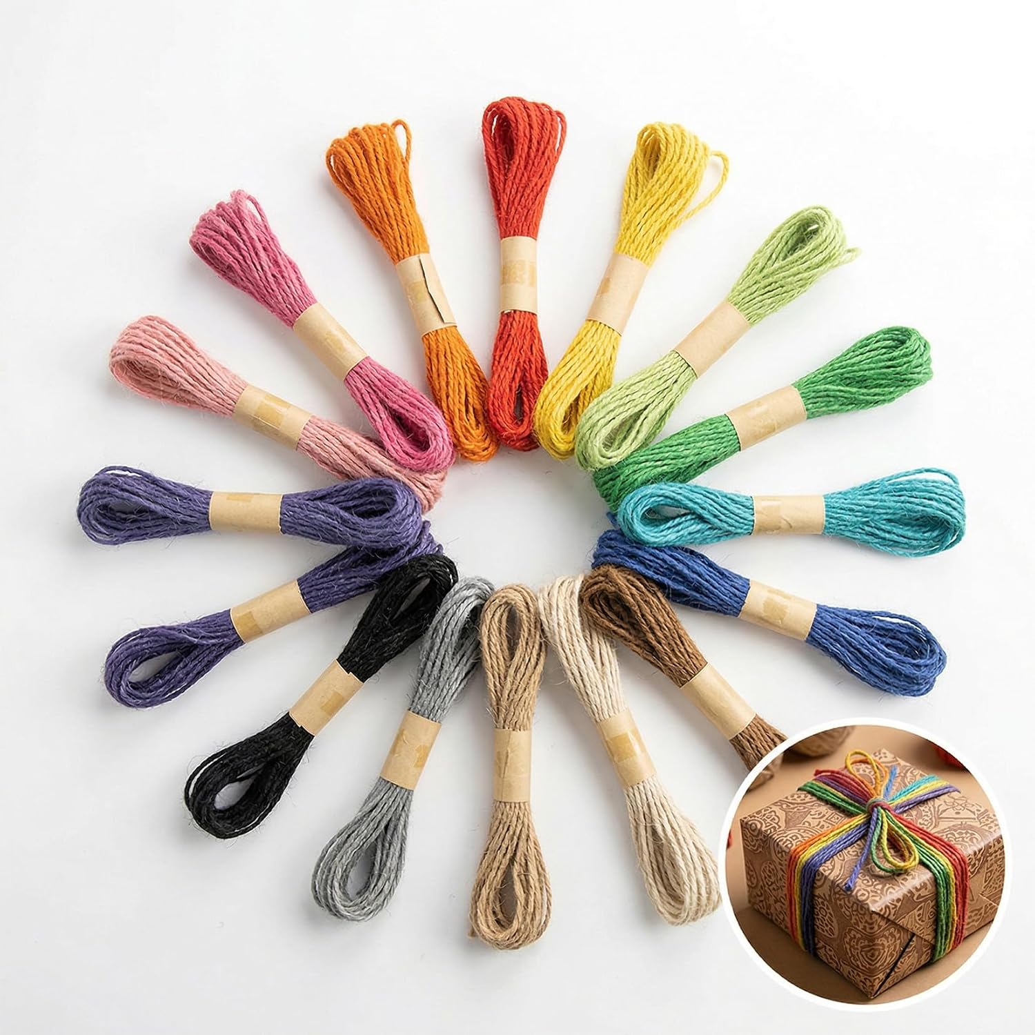 Twine Rope Color Amazon.com: 15 Colors Jute Twine String - Sukh 2mm Colored Craft Twine ...