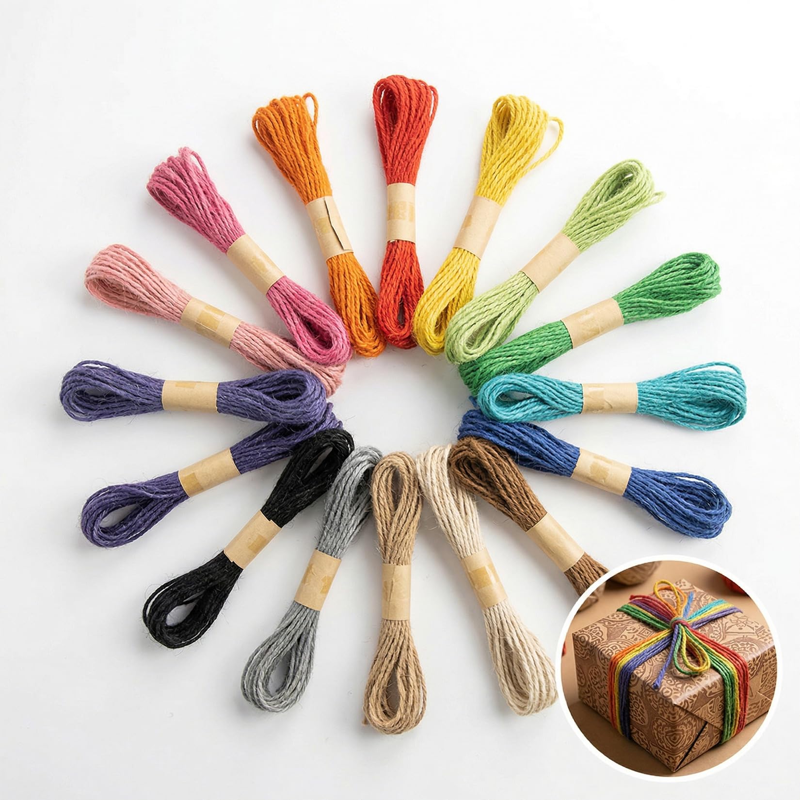 Amazon.com: 15 Colors Jute Twine String - Sukh 2mm Colored Craft