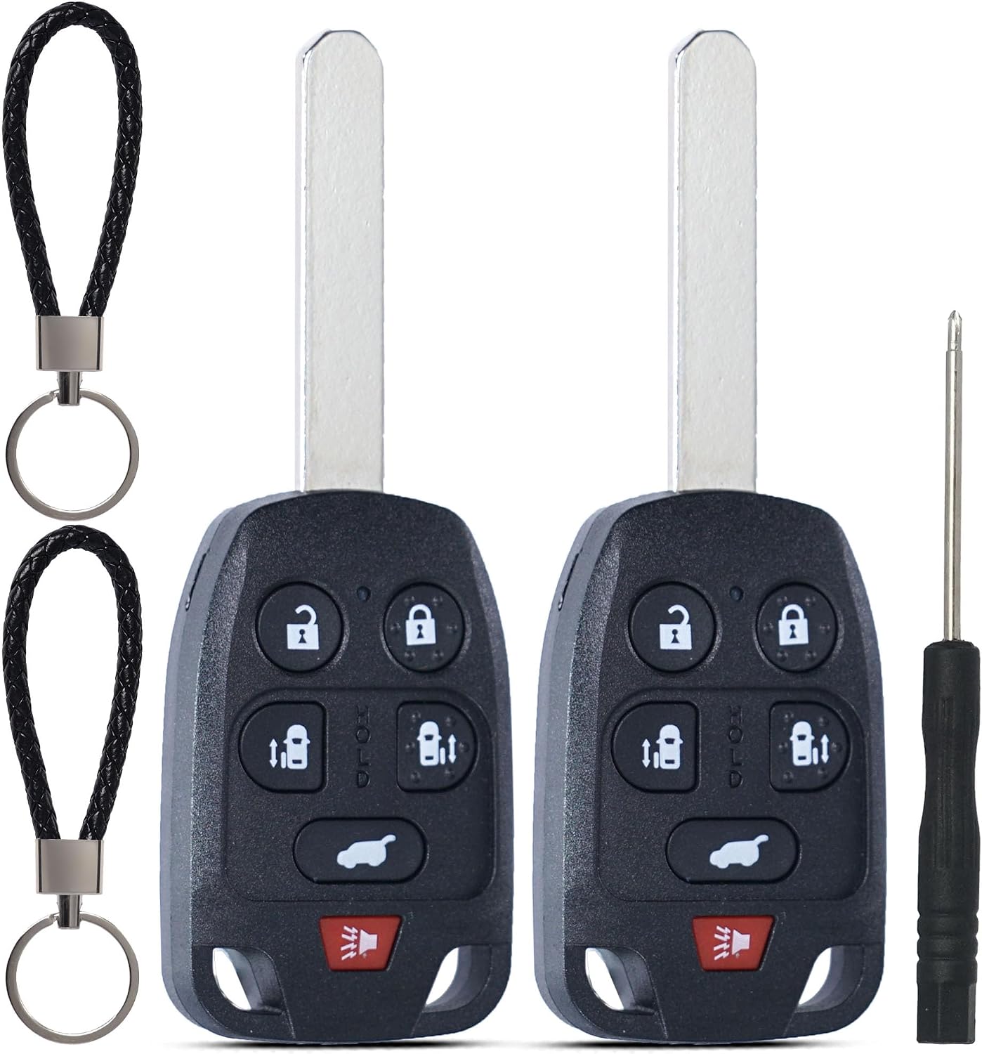 SUPALAND Key Fob Shell Case Fits for Honda Odyssey 2011 2012 2013 Keyless Entry Remote Control Head Key Fob Cover Replacement 6 Button N5F-A04TAA (Set of 2)