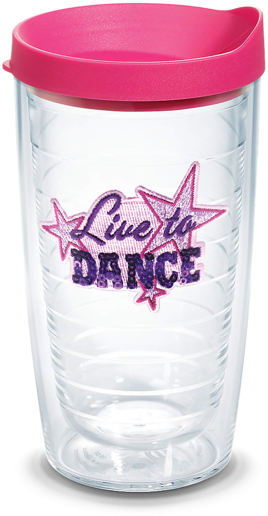 Tervis 1353797 Gobelet Isotherme Avec Emblème Et Couvercle Rouge, Tritan, Transparent, 24oz