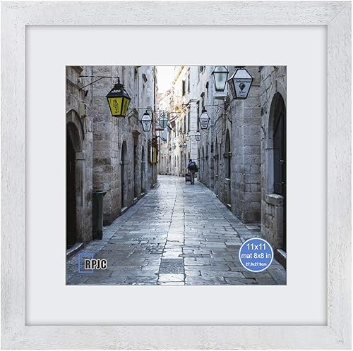 Miniatura 44 de RPJC - Marco de fotos de 4 x 4 pulgadas hecho de madera maciza con vidrio de alta definición para montaje en pared, acabado en madera flotante