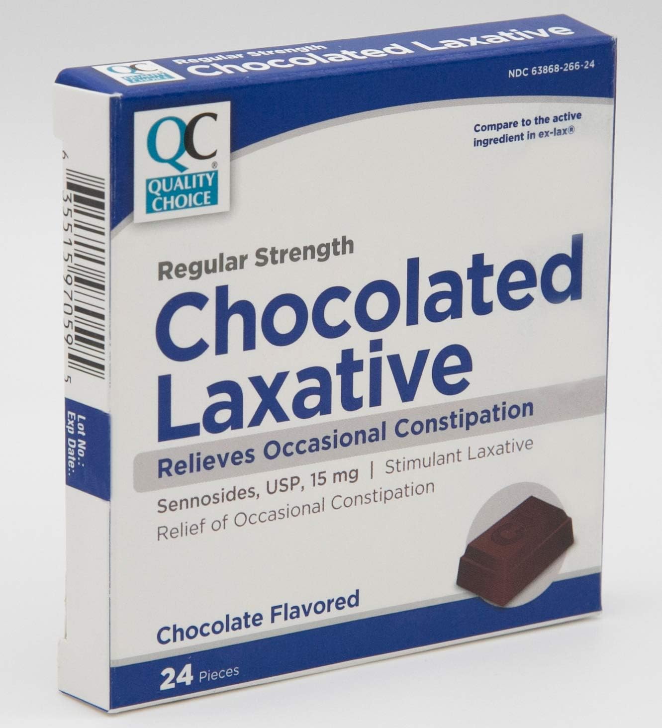 Quality Choice Regular Strength Chocolate Laxative 24 Count Each (9)