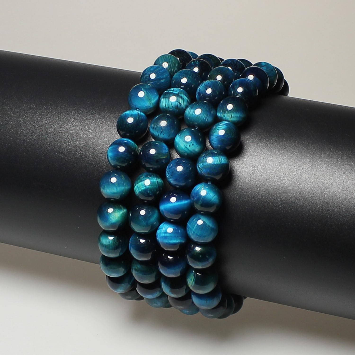 MJDCB Stone Beads 8mm 43pcs Round Sky Blue Tiger's Eye Loose Gemstone Bead Charms for Jewelry Making Bracelet Necklace Earring Pendant - Image 7