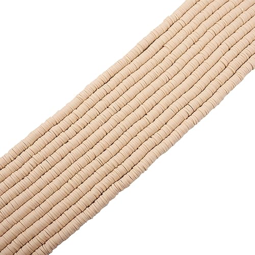 FASHEWELRY 10 hebras planas redondas de arcilla polimérica de 0.236 pulgadas (0.236 in) hechas a mano, cuentas espaciadoras de disco, cuentas