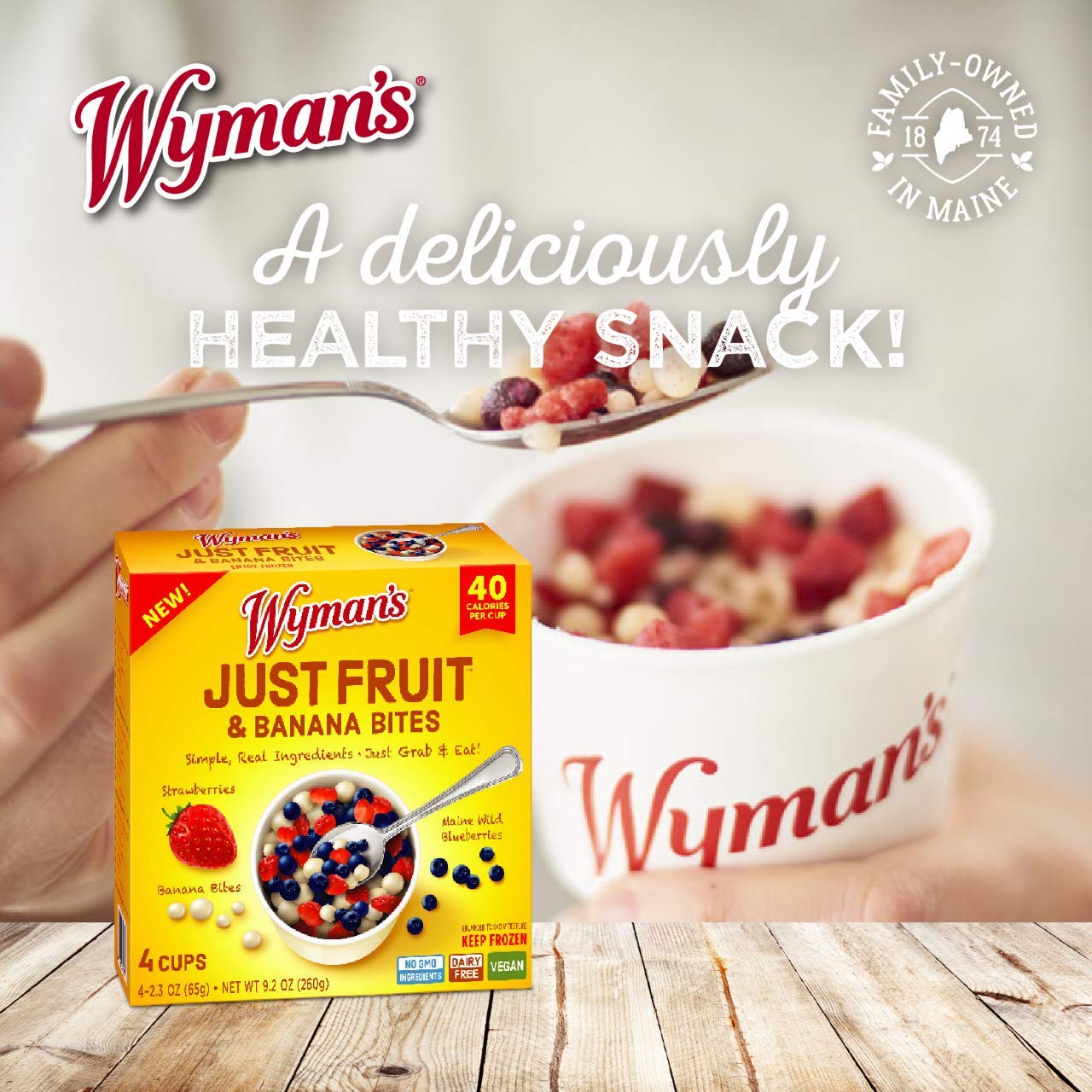 Wyman's Just Fruit & Banana Bites, 2.3 Oz, 4 Ct