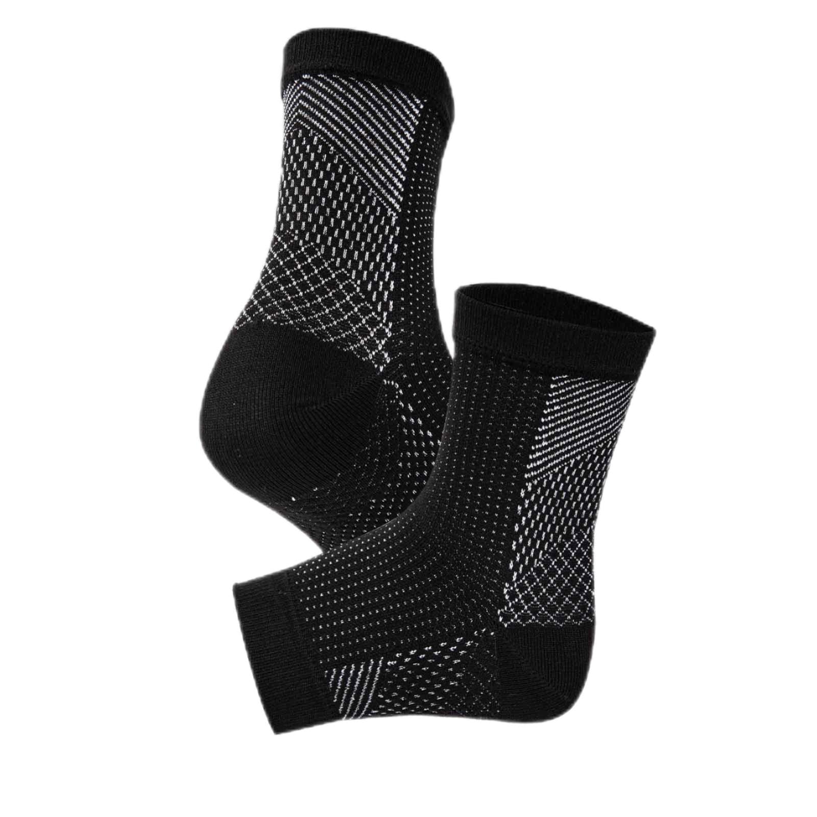 Meia de Compressão Esportiva, Malha Respirável, Suporte para Tornozelo, Branco