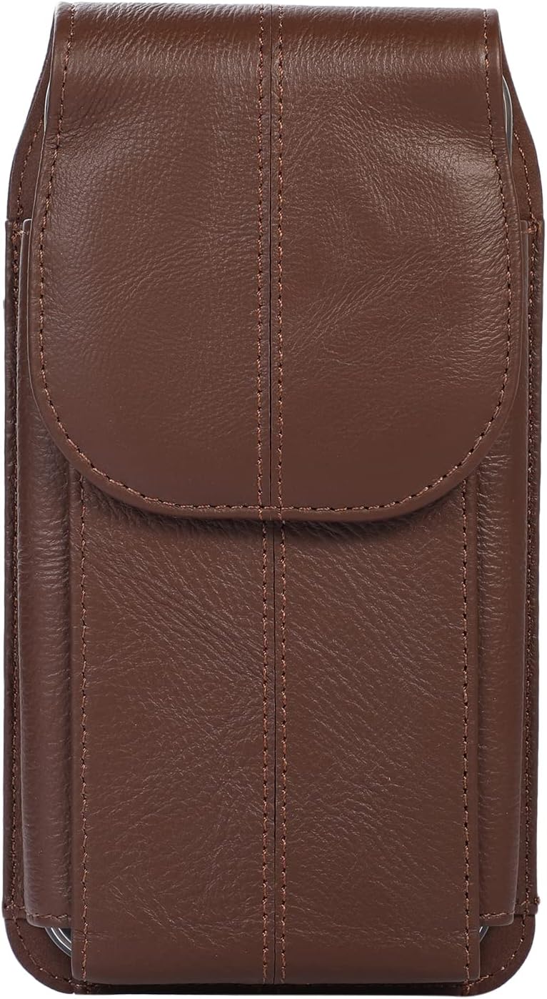 DYIGO Universal Genuine Leather Phone Case Vertical Belt Clip Waist Bag