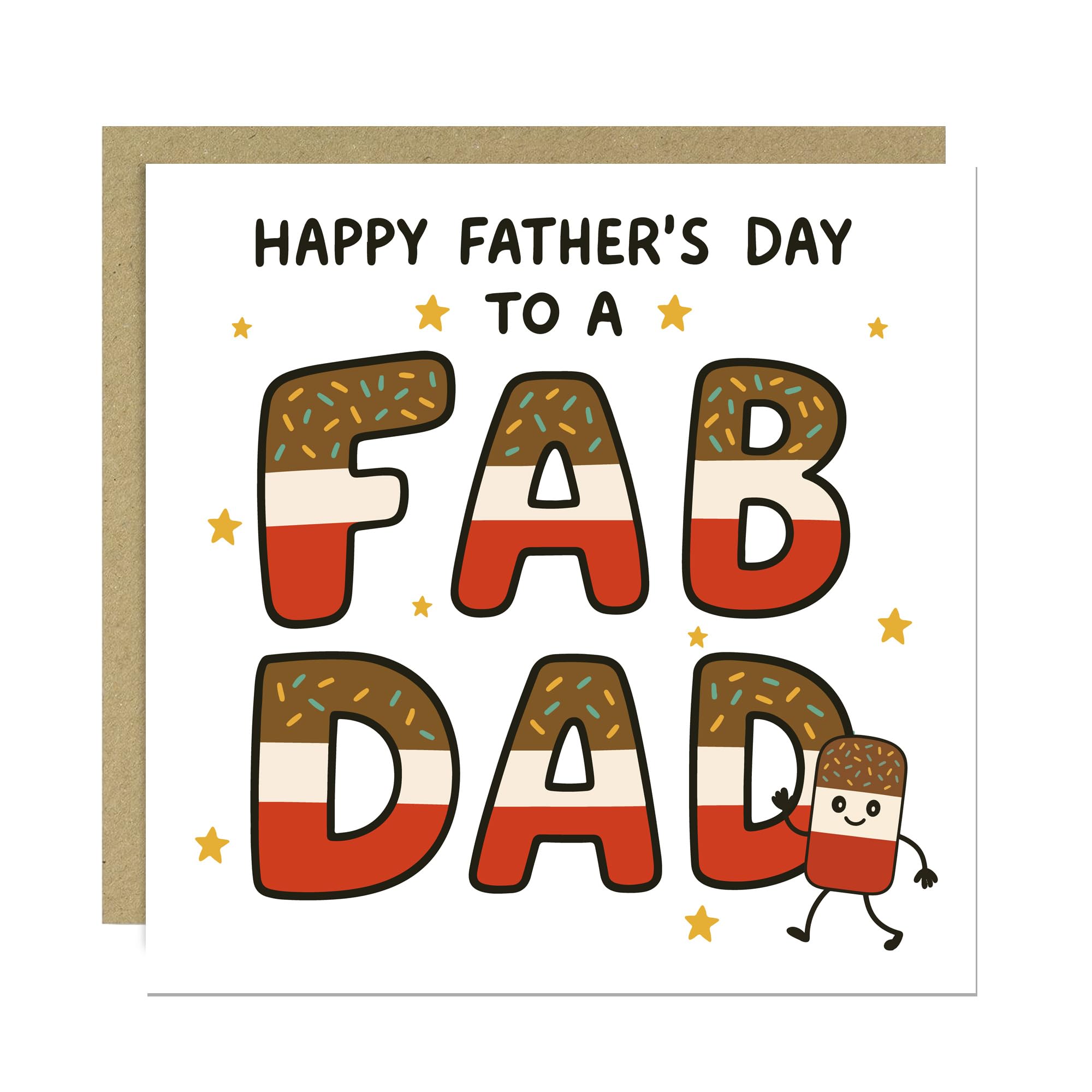 RED OCEAN Happy Fathers Day Card For Dad FAB DAD CARD From Son Daughter Fathers Day With Envelope Included Thank You For Daddy