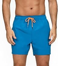 Men's Swimming Shorts with Zip Pockets Swimming Water Repellent Quick Dry Shorts Men with Mesh Lining and Drawstring