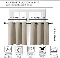 Vista 415 de Simplebrand Juego de 2 paneles de cenefa aguamarina para ventana de cocina de 14 pulgadas de largo, cortinas de oscurecimiento de habitación