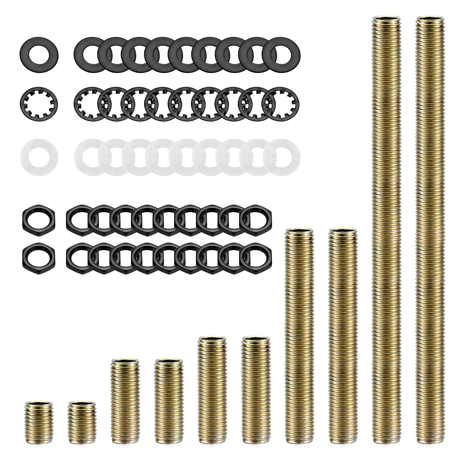 Antique Brass Lamp Repair Hardware Kit - 60 Pieces -10 Antique Brass Lamp Repair Hardware Kit - 60 Pieces -10
