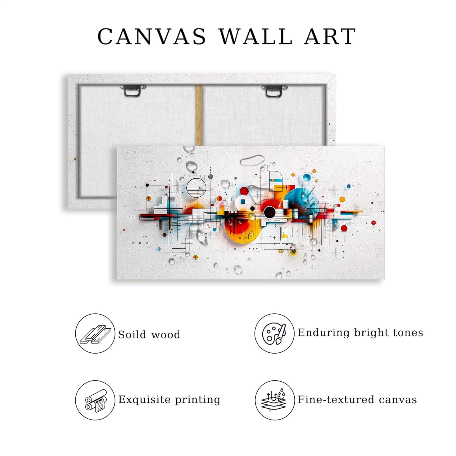 SERIMINO Colorful Abstract Large Wall Art, Geometric Dot Line Minimalist Canvas Prints Paintings, Modern Aesthetic Pictures Wall Decor Living Room Bedroom Game Room, Office Decor Artwork 30X60