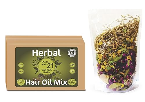 Mezcla de aceite de hierbas para el cabello  2.68 oz x 3 paquetes  21 hierbas esenciales para el crecimiento del cabello  Haz tu propio aceite para