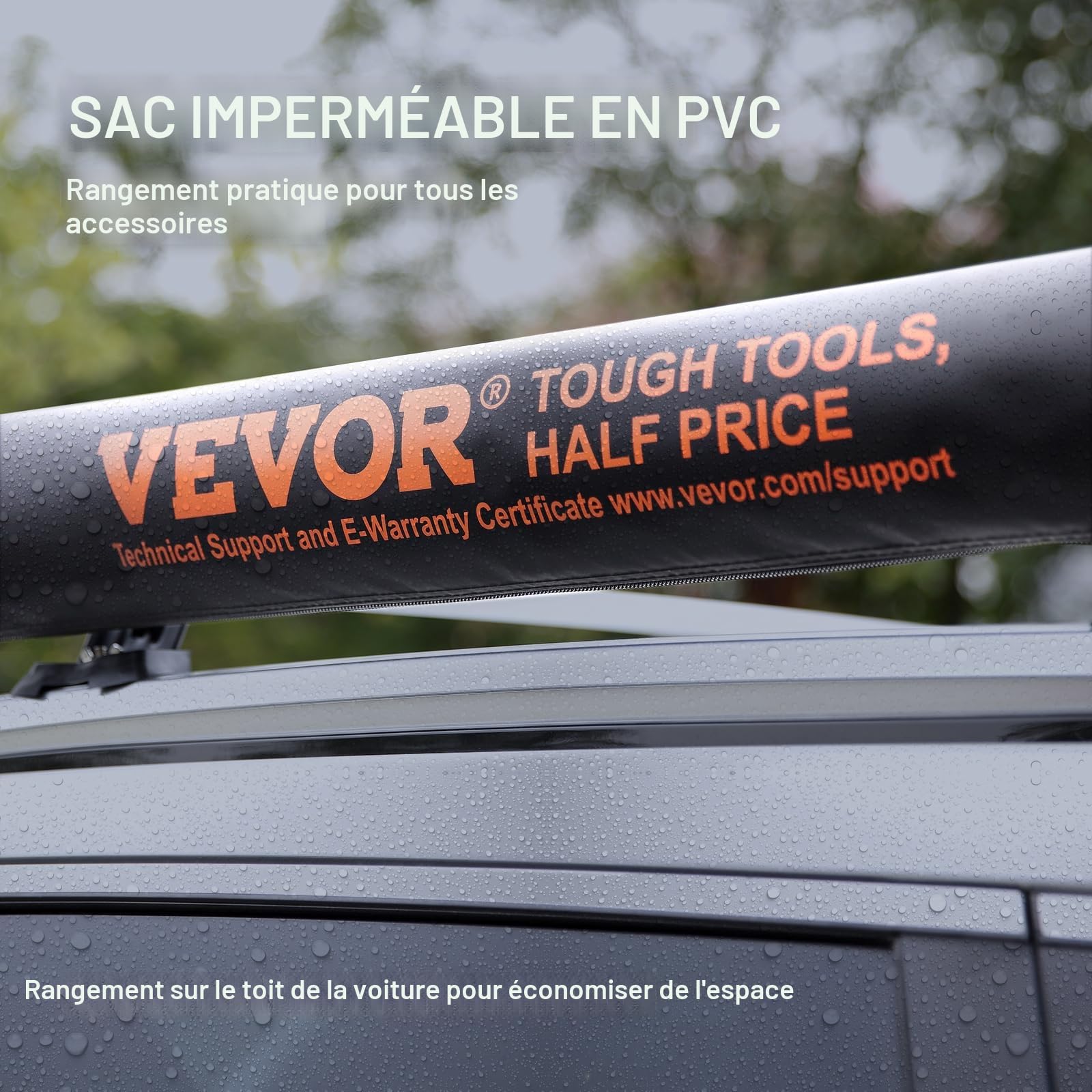 VEVOR Auvent Voiture Rétractable 2x2,5 m Grand Auvent Latéral Voiture PU3000 mm UV50+ Résistant Soleil/Eau/Vent avec Sac Rangement Auvent sur Côté/Arrière pour Camions SUV Fourgonnettes Camping-Cars