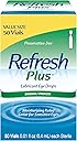 Refresh Plus Lubricant Eye Drops, Preservative-Free, 0.01 Fl Oz Single-Use Containers, 50 Count, Packaging May Vary