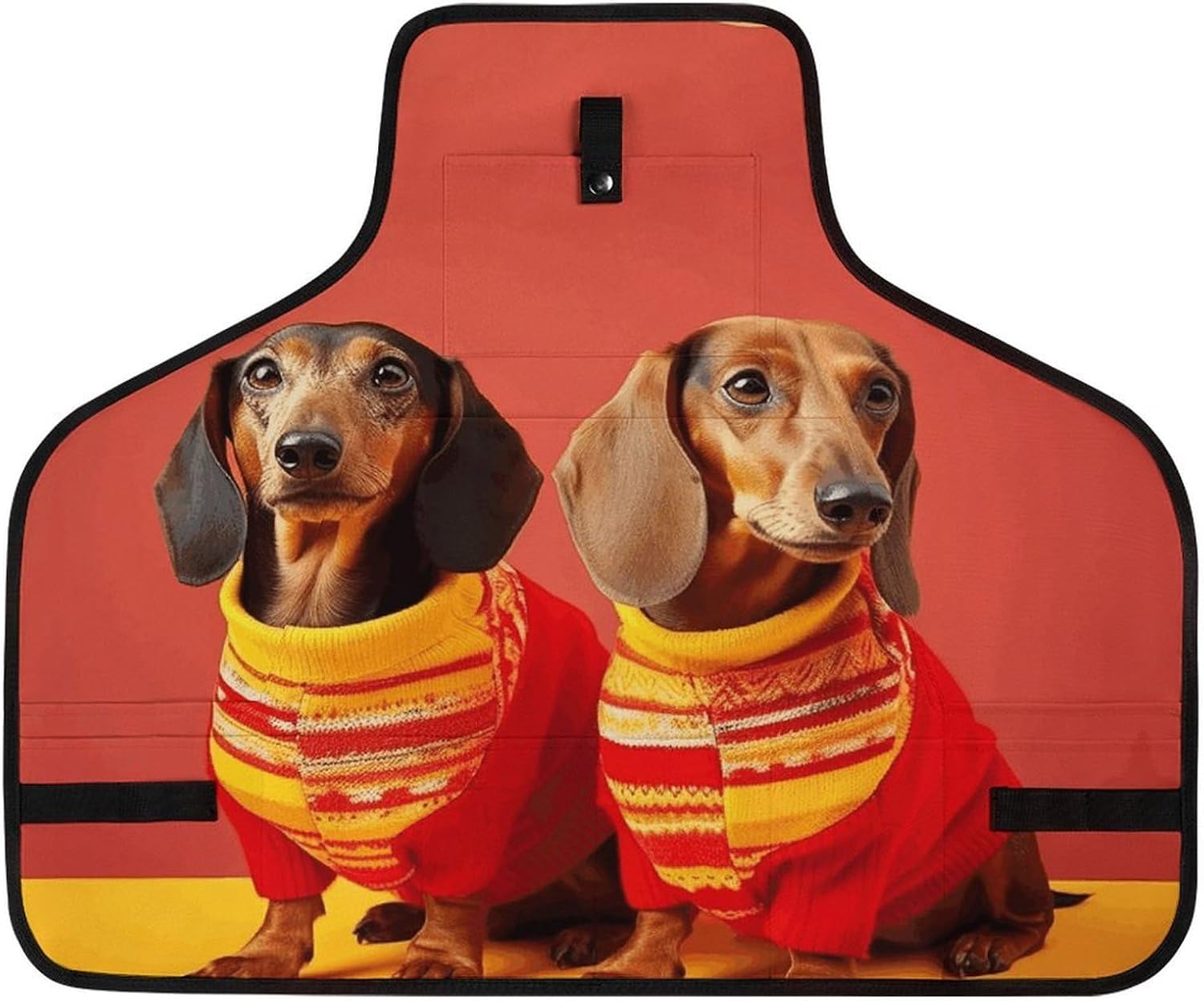 Cute Dachshund Work Apron with 8 Tool Pockets Fully-Adjustable Cross-Back Carpenter Apron for Workshop Cooking Cleaning Woodworking Gardening Welding & DIY Enthusiasts