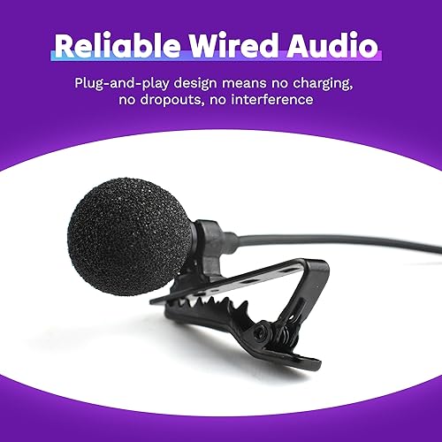 Miniatura 4 de Purple Panda Lavalier Microphone Kit – Clip-On Lapel Mic for Motovlog, Creators & Vlogging – GoPro, DJI & Insta360 Action Cameras, iPhone, Android