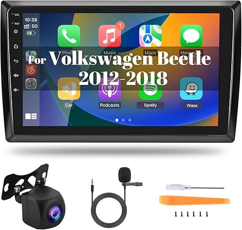 Radio estéreo de coche para Volkswagen Beetle 2012-2018, pantalla táctil HD de 9 pulgadas Android con Apple Carplay inalámbrico y Android Auto