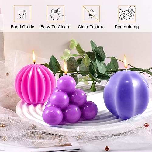 Miniatura 3 de PATIKIL Molde para velas 3D, juego de 10 moldes geométricos únicos para hacer velas, molde epoxi para decoración de escritorio de bricolaje,