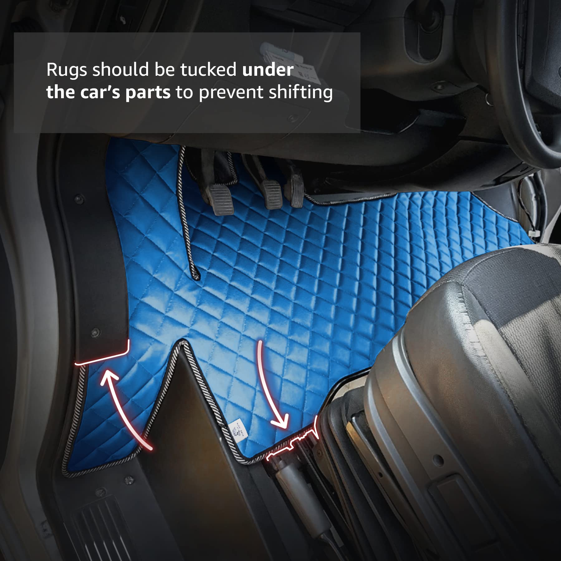 KRAM-TRUCK Alfombrillas Acolchadas Compatible con Fiat Ducato, Peugeot Boxer, Citroen Jumper de 2007, Azul, Esponja de Cuero sintético 1 cm, Certificado de higiene, Fundas de Confort